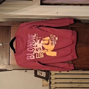 Blonde womans size XS graphic crewneck sweatshirt